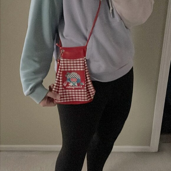 Vintage 80s Cottagecore Red Plaid Kindergartner graphic bag - Picture 6 of 10